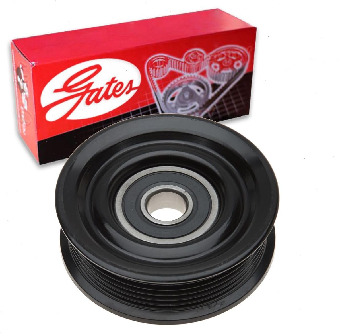 Gates Grooved Pulley DriveAlign Drive Belt Idler Pulley compatible with Ford F-150 4.6L 5.4L V8 2002-2010