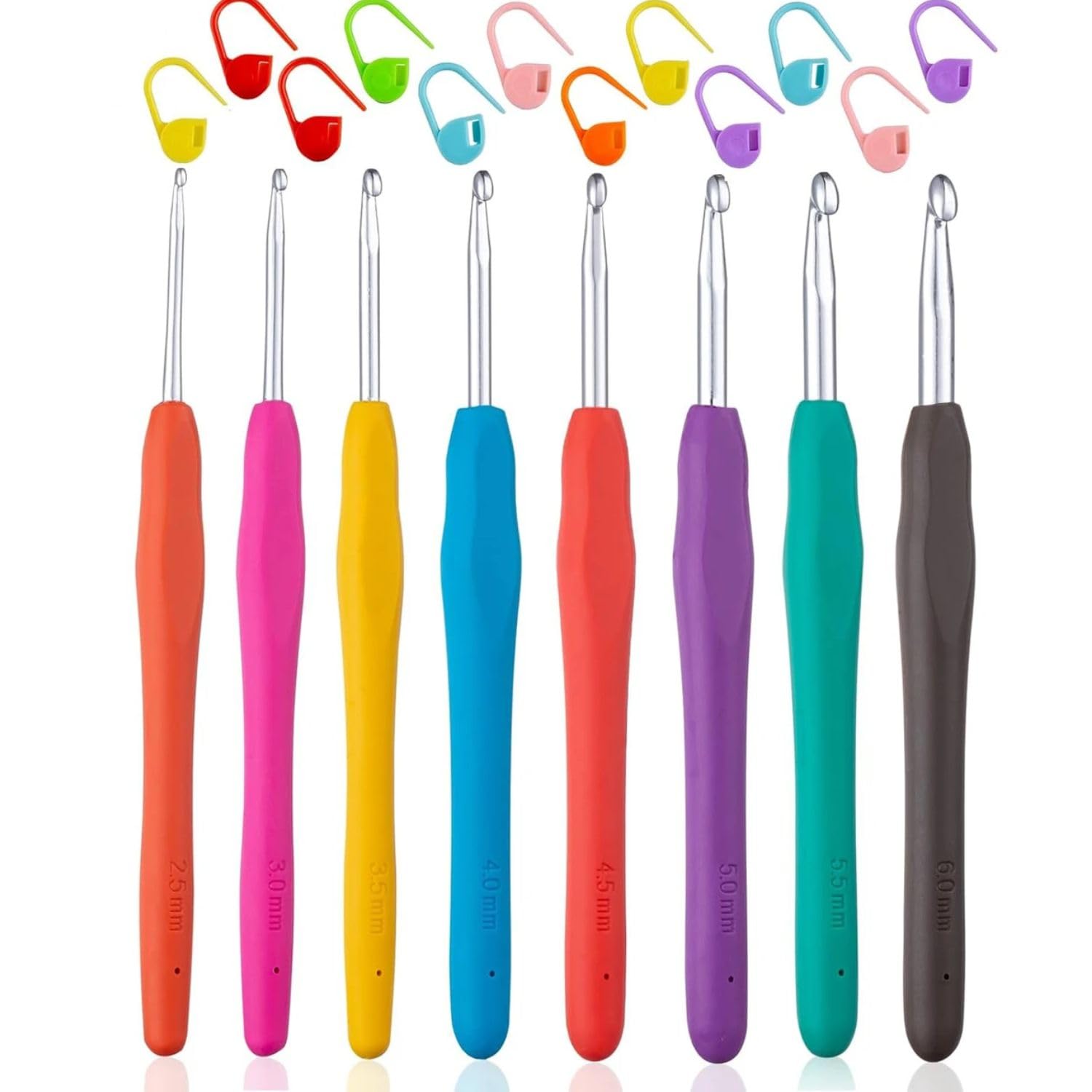 Gemsy Lace Crochet Hooks Set, 10 Small Sizes 0.5mm - 2.75mm, Ergonomic Soft Grip Handle, Multicolor, for Beginners-image-28