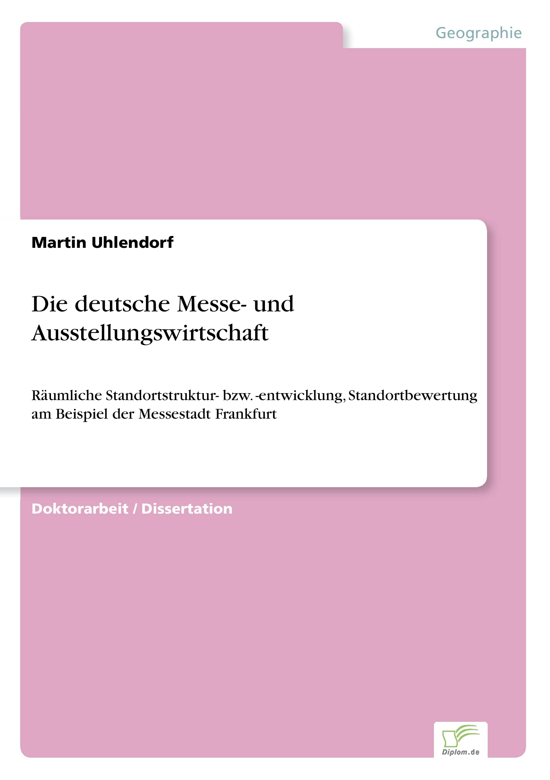 Livre sur les foires en Allemagne et la structure spatiale de Francfort
