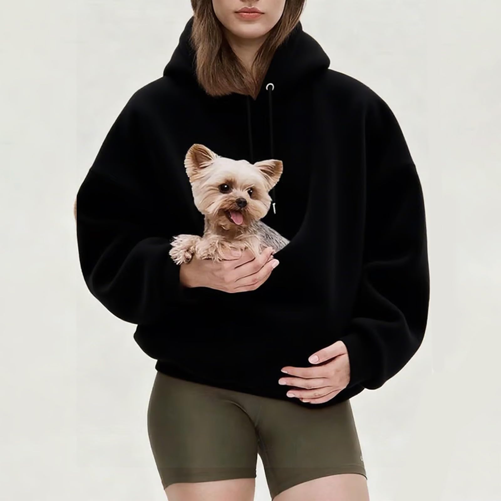 Generico Felpe Donna con Cappuccio Fleece Tinta Unita Manica Lunga Casual | Sweatshirt Con Tasche E Coulisse Hoodie Morbida E Confortevole Pullover Top Da Primavera Autunno Tempo Libero Quotidiano