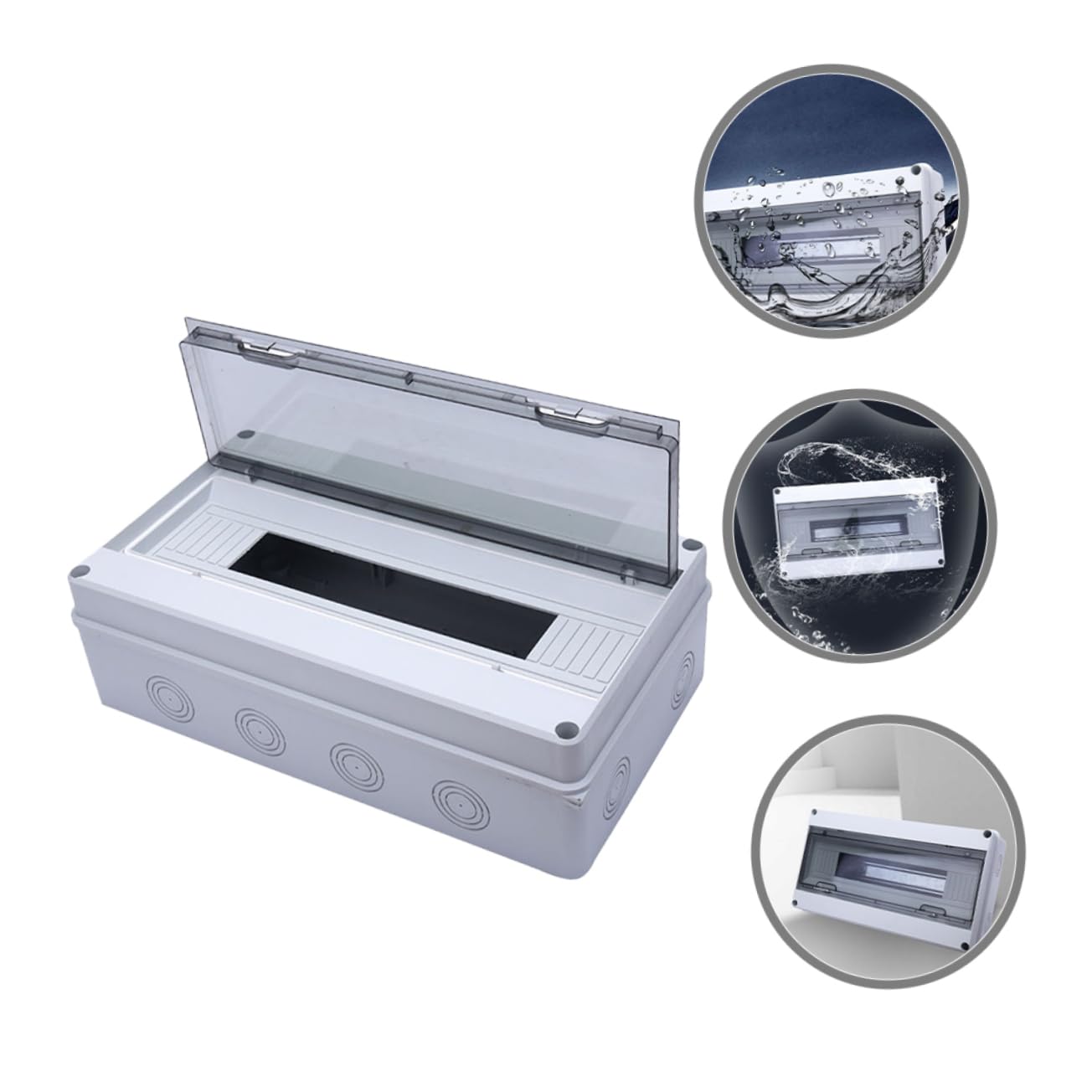 Caja de Distribución Eléctrica Estanca Abs Ip65 18 Circuitos Ht-18 | Montaje en Superficie, Resistente a Lluvia y Polvo, Uso Exterior, Acabado Elegante