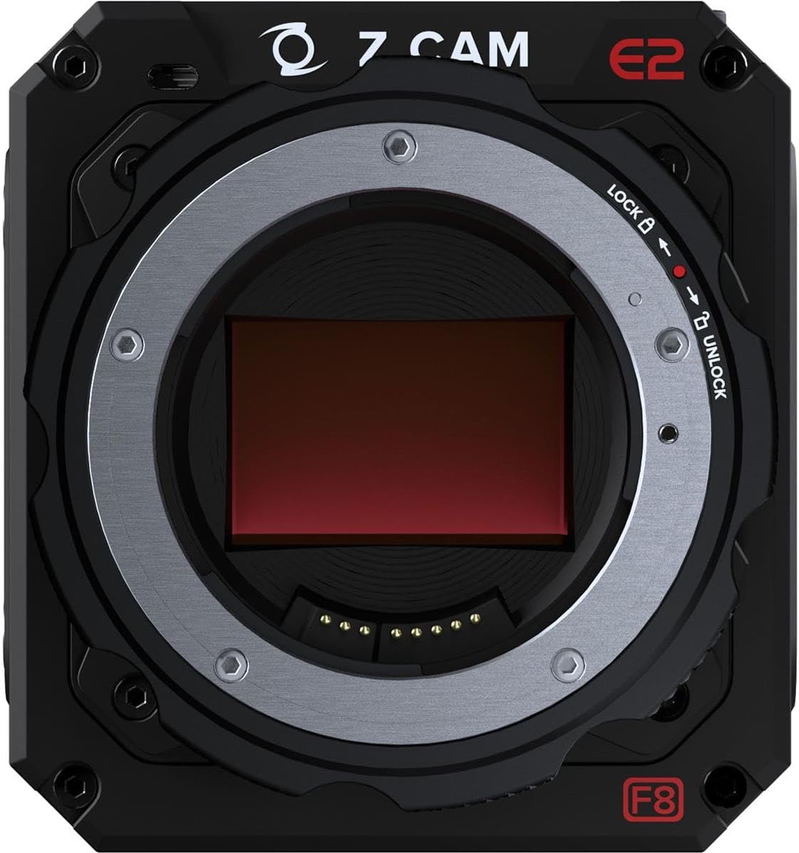 Z CAM E2-F8 camera top view with display and control buttons