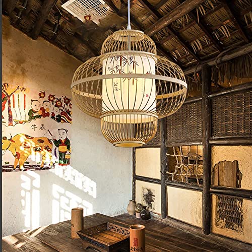 Lampe suspendue en bambou pour salle à manger chaleureuse