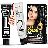Herbishh Tinte Capilar Permanente 1N Negro Natural – Cubre Canas y Barba en 1 Minuto | Con Aplicador en Peine | Sin...