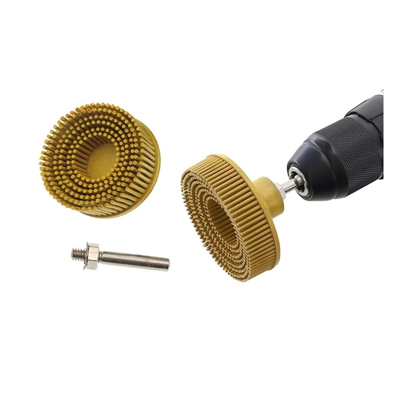 Tarcza gumowa, Tarcza szczotki ściernej Gumowe włosie Wielokolorowe 50/75 mm Do gratowania wiertła Usuwanie rdzy(3 inch P50)
