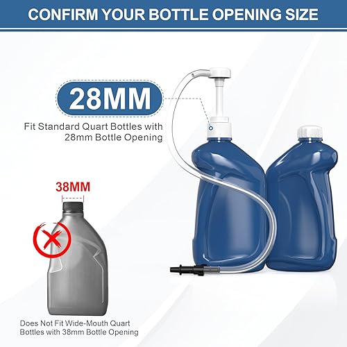 Miniatura 2 de Paquete de 2 bombas de fluido, bomba de fluido para botellas estándar de un cuarto de galón, 10 cc por carrera de bomba, bomba de fluido de