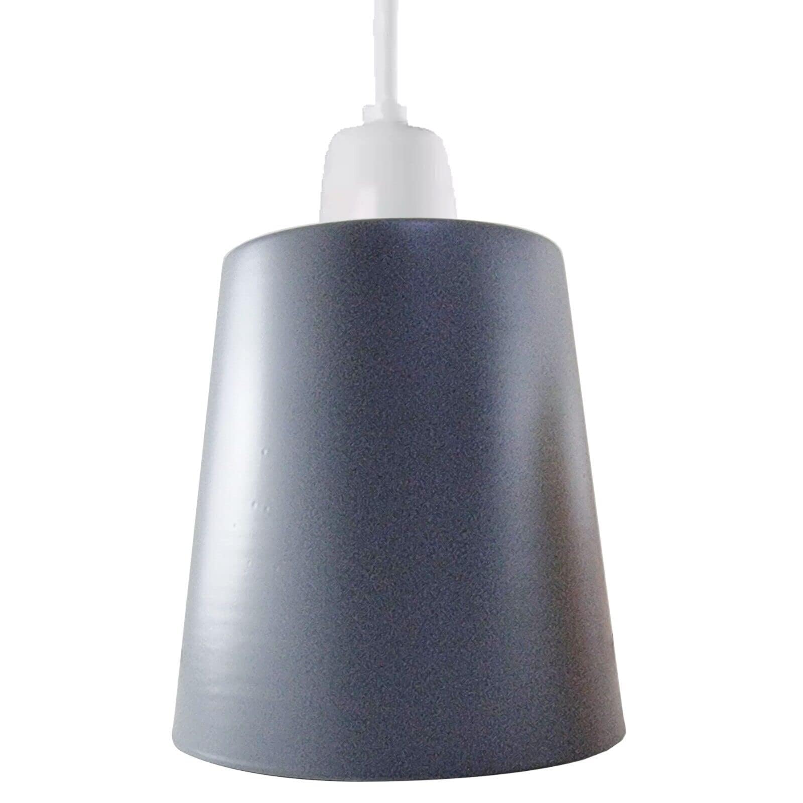Ledsone Grey Modern Small Light Shades, Replacement Easy Fit Vintage Non Electric Metal 12Cm Lamp Shades For Industrial Retro Ceiling Pendant Lighting, Table Lamp, Wall Sconce (Grey) (Lscp150)