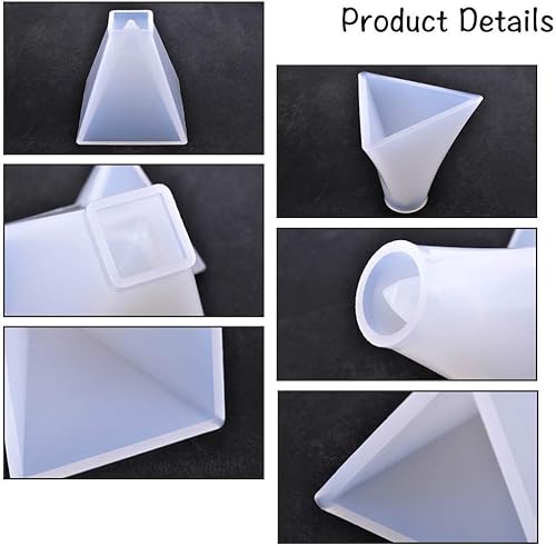 Miniatura 5 de Rolin Rolin 4 moldes de resina piramidal de cristal de diamante epoxi molde de fundición de silicona multifacético moldes de bricolaje joyería