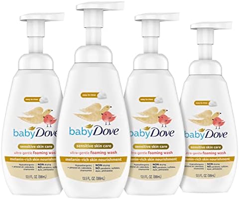 Baby Dove Baby Foaming Wash Melanin-Rich Skin Nourishment 4 Count Moisturizes Melanin-Rich Skin Ultra Gentle 13.5 fl. oz.