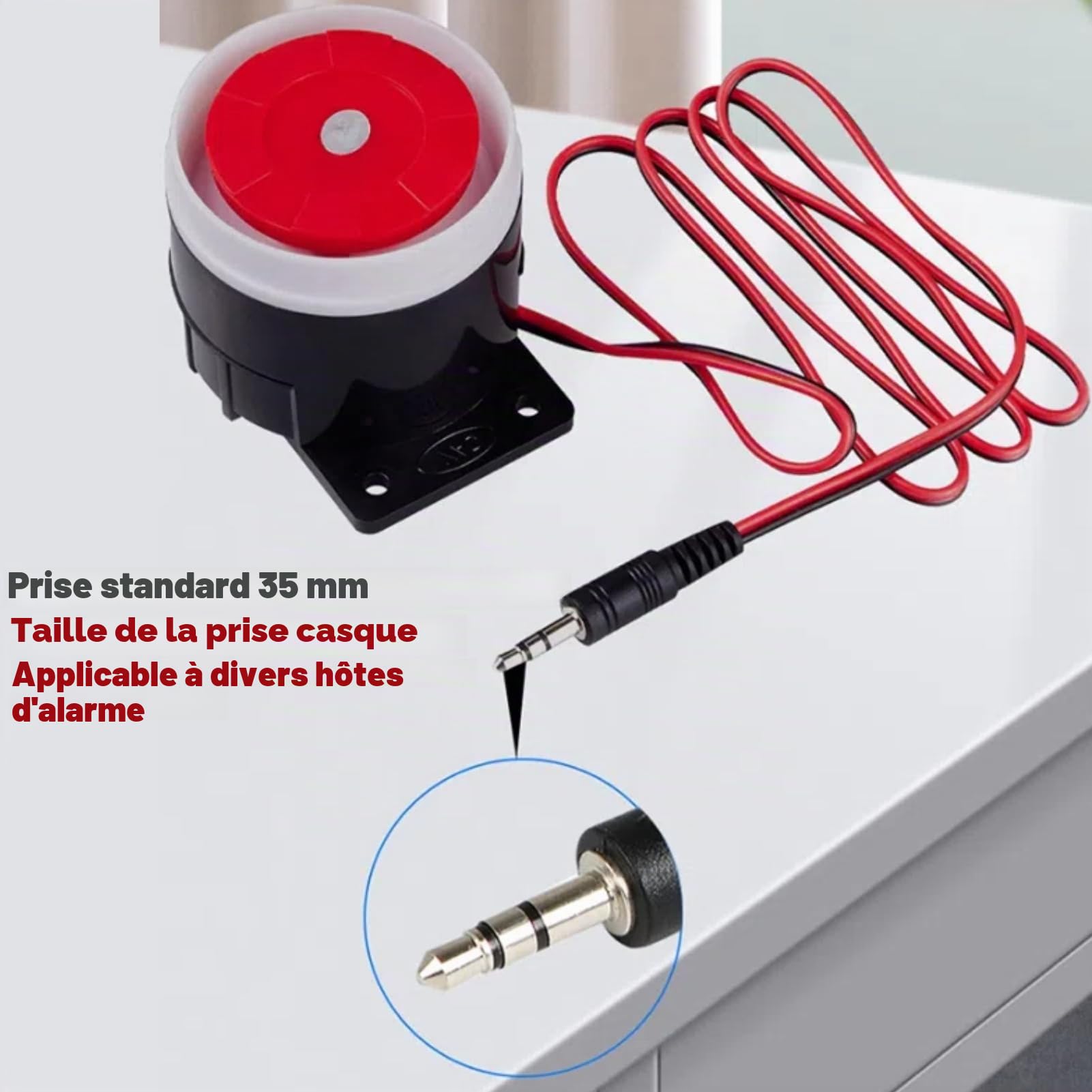 Sirène 12V Alarme, 120dB DC 12V Mini Klaxon Filaire Rouge pour Système de Base Kerui Avertissement sécurité à Domicile 220v Rail Bateau Sirène Alarme Sonore