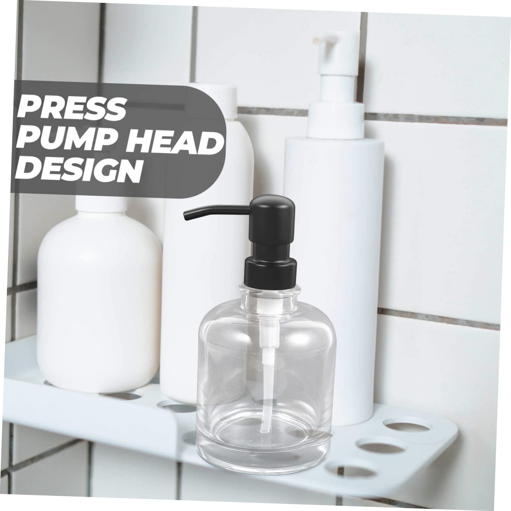 Dispenser con Pompa in Vetro 2 Pezzi, Bottiglia Shampoo