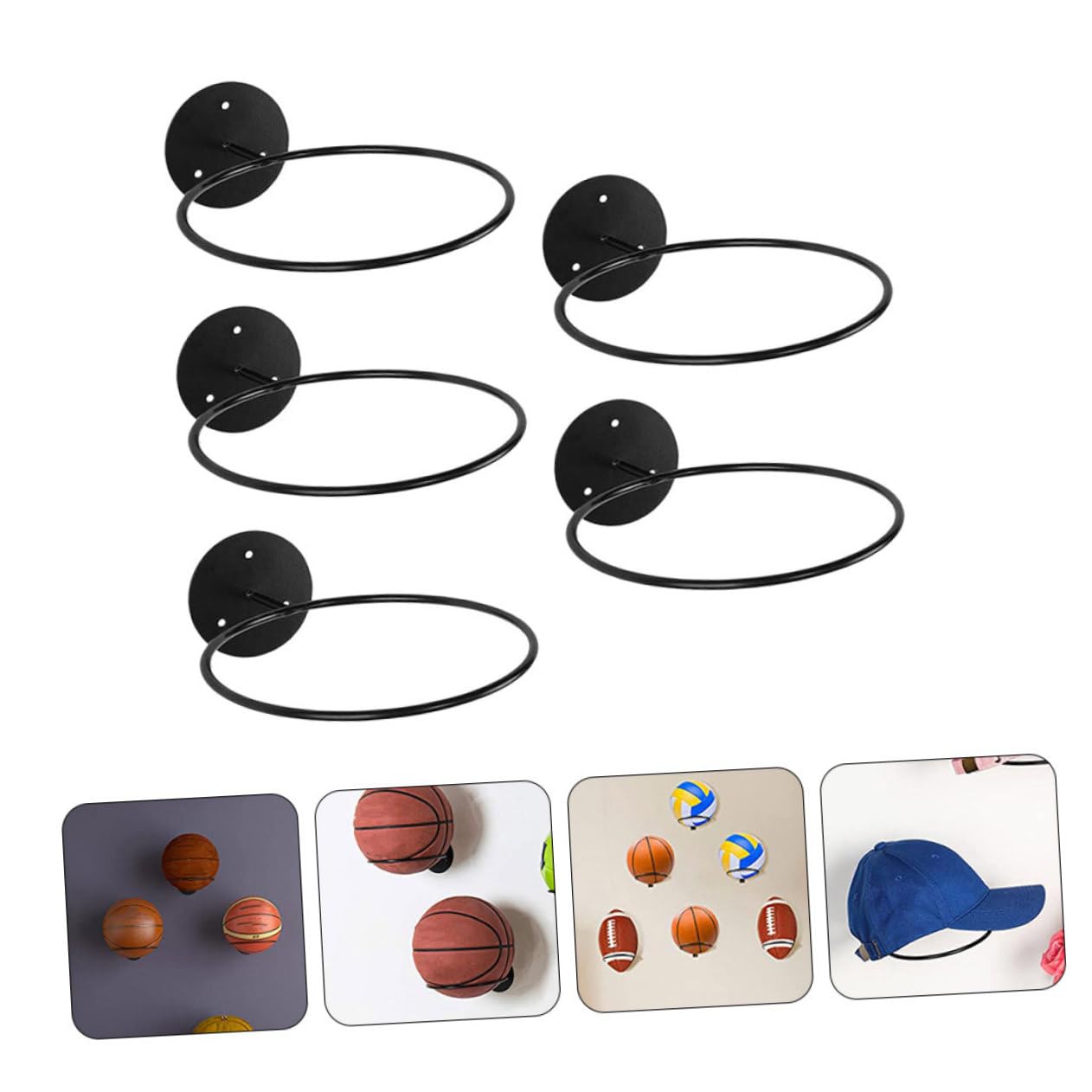 DOITOOL 5stücke Wandmontierte Ballhalterung Praktische Aufbewahrung Für Basketball Fußball Volleyball Und Mehr Robuste Eisenkonstruktion Für Zuhause Und Geschäfte