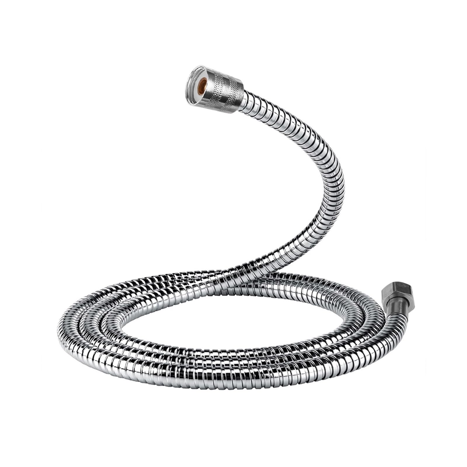 Kdberhfsa Silvery 1.5/2M Stainless Steel Encryption Flexible Shower Hose Long Water Hose Extension Plumbing Pipe Pulling Tube Bathroom Accessories(1.5M)