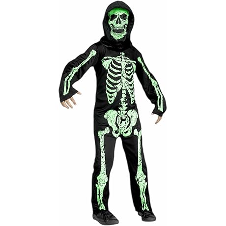 Ghostly Green Ghoul: Skeleton Phantom Halloween Costume for Kids