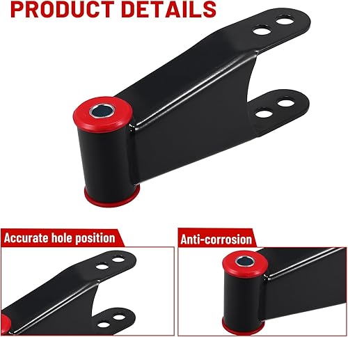 Miniatura 4 de Kit de suspensión de grillete trasero de 2 pulgadas que reemplaza # 410520 compatible con Chevy y GMC C1500/C2500 1988-2019 Silverado Sierra 1500