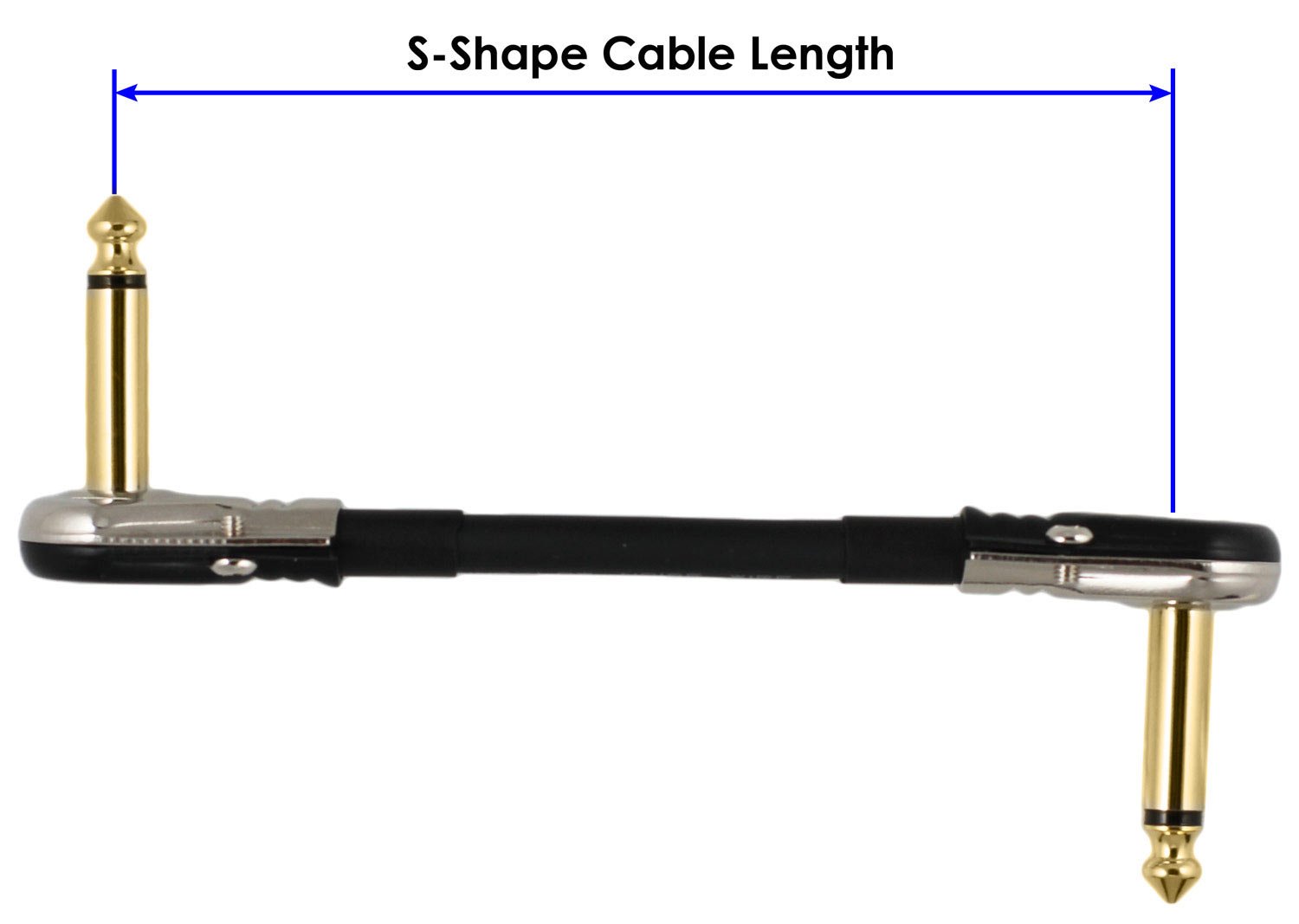 Castline Gold Mogami 2524 Patchkabel für Gitarren-Pedalboard, 91 cm, flaches Profil, Pancake-Anschluss