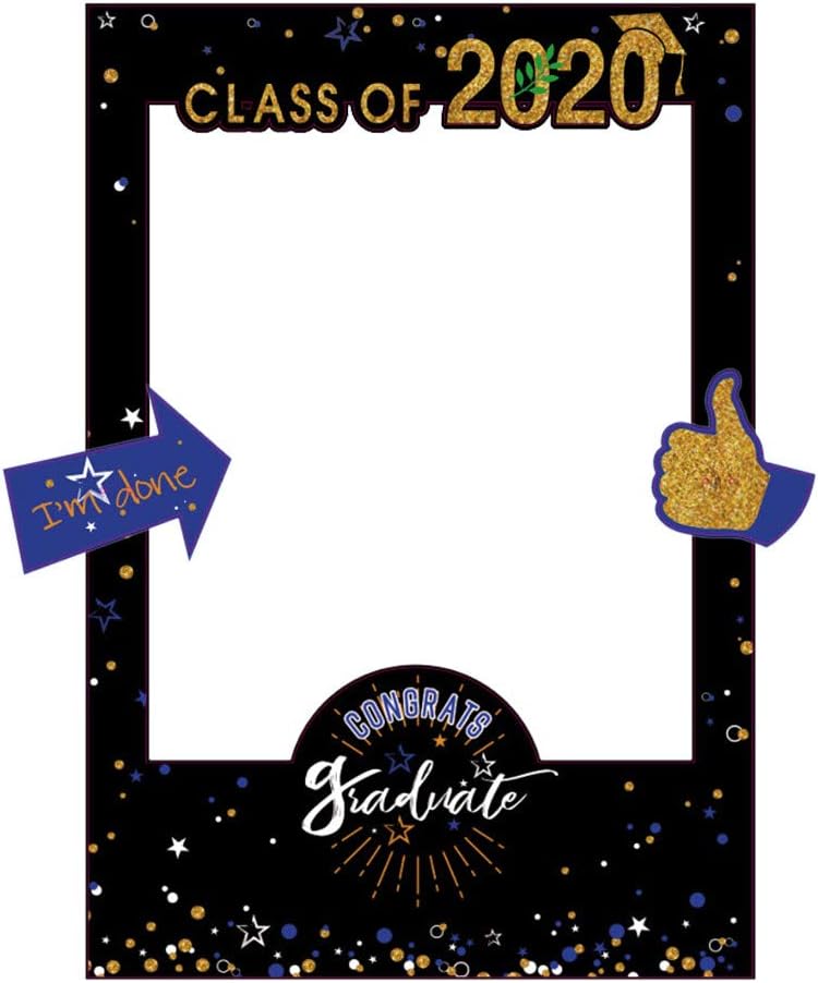 Graduation Photo Booth Props with Class of 2020 Grad Photo