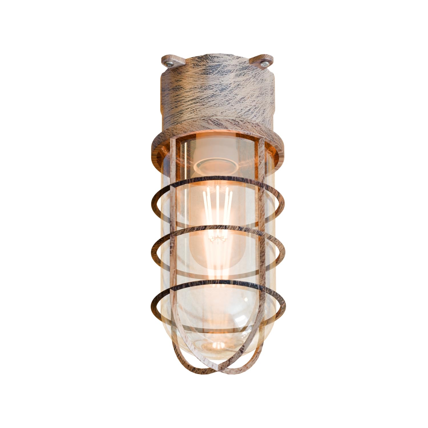 LEDSone Heavy Duty Industrial Cage Wall Light with Glass Cover