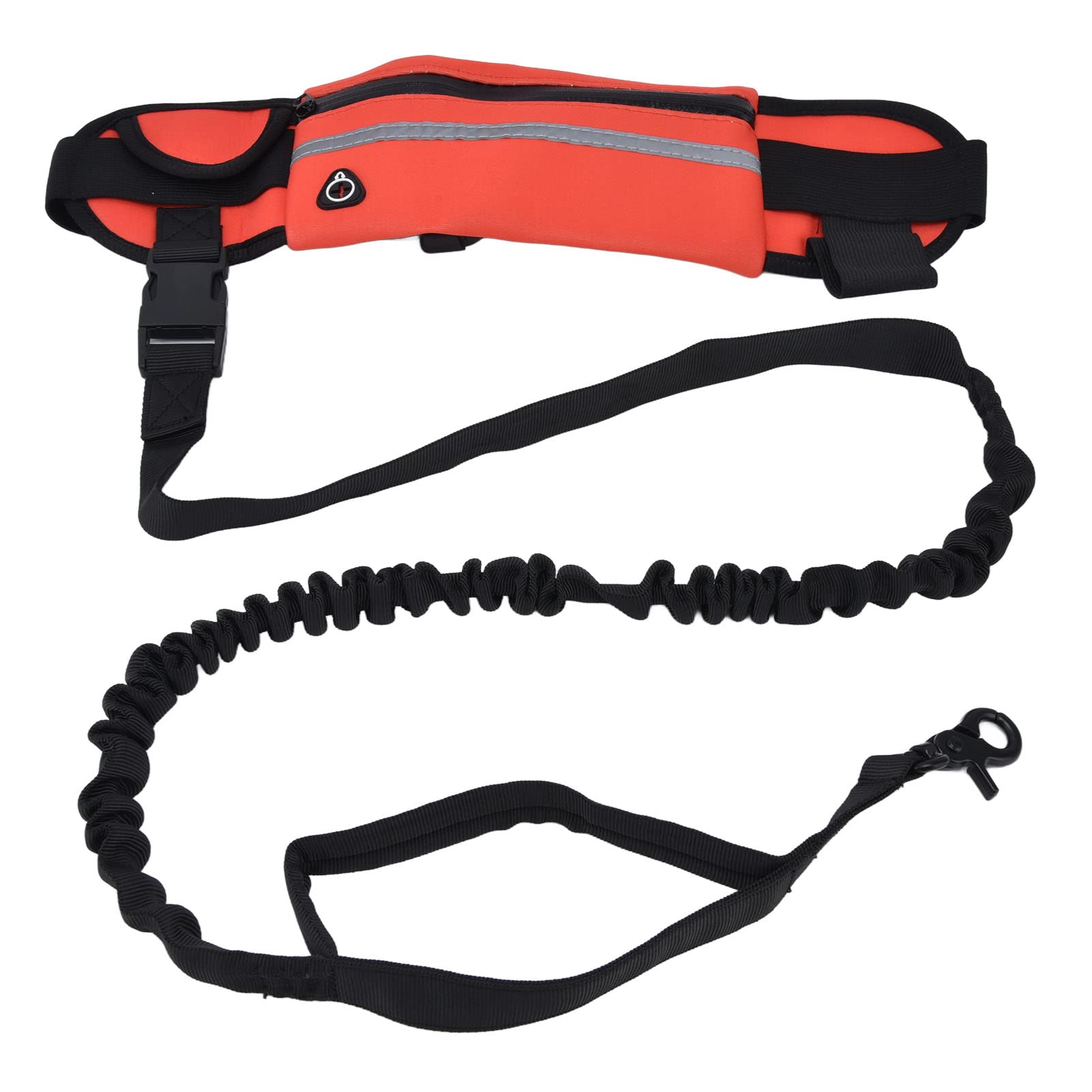 Cocoarm Guinzaglio per Cani a Mani Libere Striscia Riflettente Guinzaglio per Cani in Vita con Borsa con Cerniera Staccabile Tessuto per Immersione Poliestere 65 Fino a 115 Cm Regolabile per (rosso)