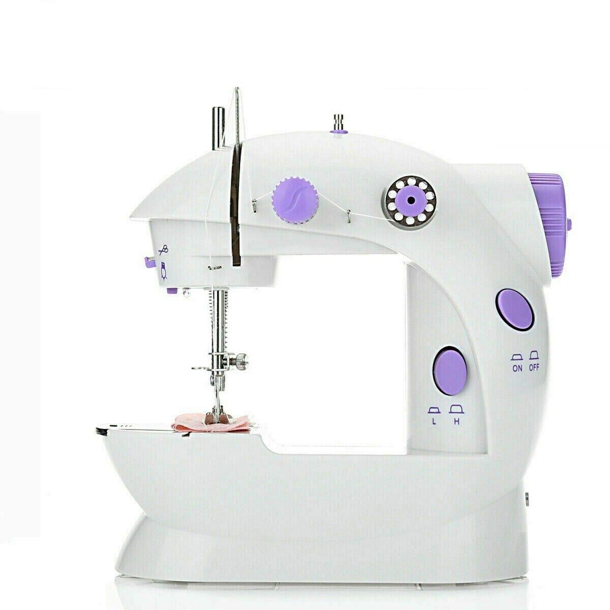 Mini máquina de coser eléctrica multifunción, herramienta de costura portátil, 2 velocidades, doble hilo, pedal de pie con interruptor de mano para principiantes en el hogar, viajes, regalo para mamá