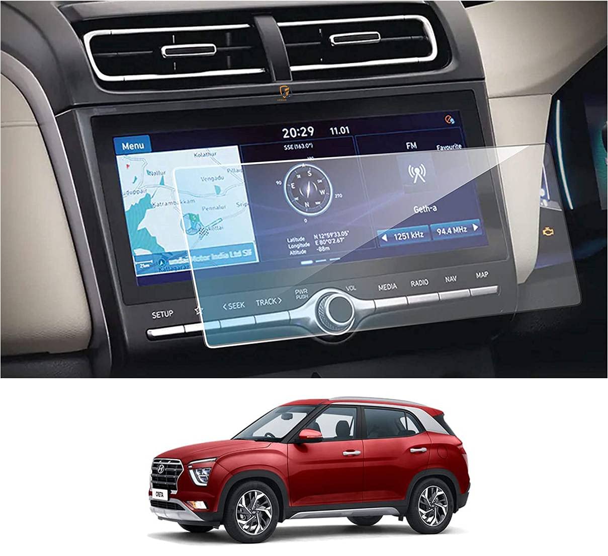ARMOUR GUARDS 9H Unbreakable MATTE FINISH Screen Protector Compatible With HYUNDAI CRETA 2020 (10.25 Inch) FACELIFT 2020 CAR Touch Screen Infotainment System (10.25 Inch) (B08YXXHLJ5) Amazon Price History, Amazon Price Tracker
