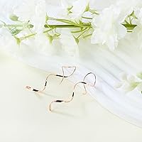 Vista 32 de Handmade Spiral Threader Earrings Sterling Silver Hypoallergenic Twisted Pull Through Drop Dangle Earrings for Women - Silver & Gold