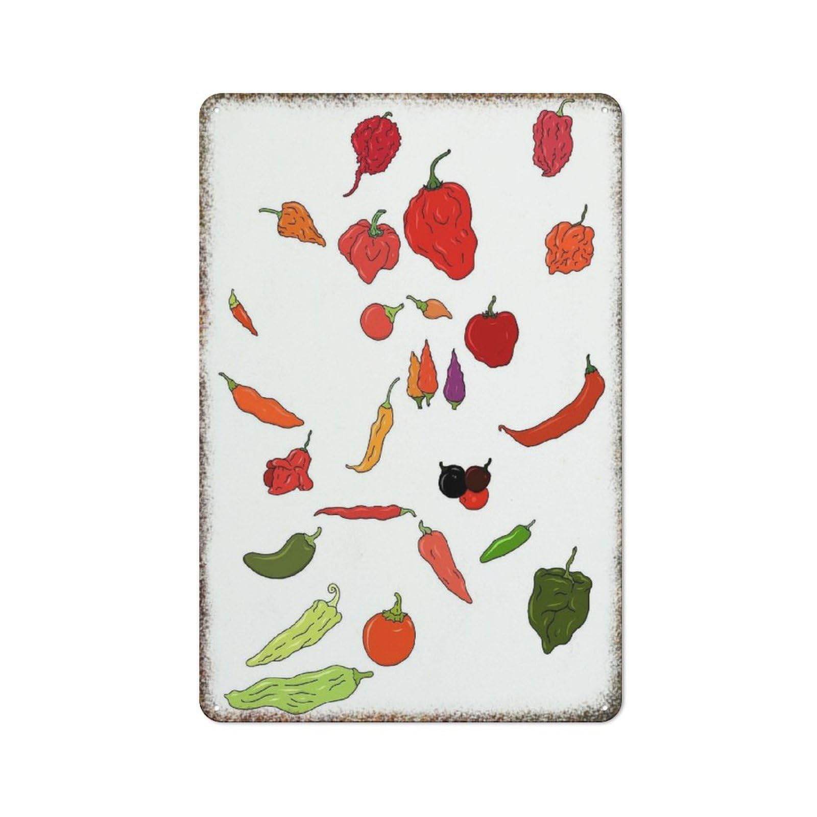 Chilli Retro Farmhouse Man Cave Embossed Metal Guest Wall Decor Sign 8x12 inch