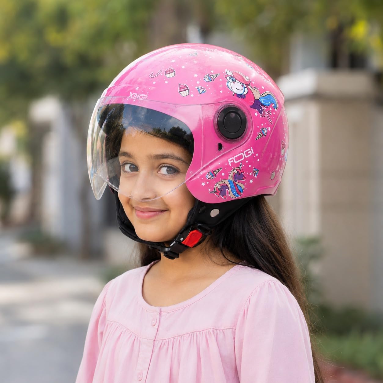 Kids Motorcycle Helmet - ISI Certified & Unicorn Pink -3 Kids Motorcycle Helmet - ISI Certified & Unicorn Pink -3