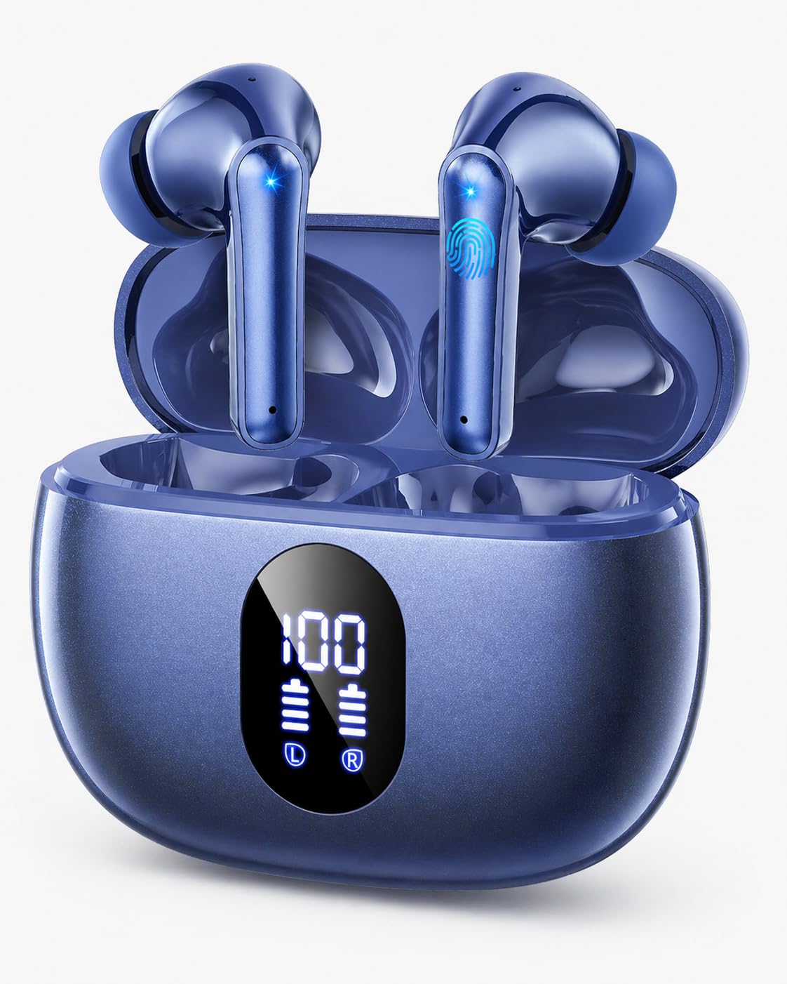 ZZU Wireless Earbuds with Big Bass Stereo Sound, 48 Hours Playtime, IPX7, Lightweight In-Ear Earphones, Hands-Free Calls, for iPhone and Android