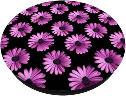 Miniatura 2 de Flor de margarita púrpura flor violeta Gerbera negro PopSockets PopGrip agarre intercambiable para teléfonos y tabletas
