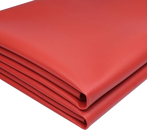 Tela marina de vinilo de cuero sintético, almohadillas interiores de repuesto para barcos y techos, más suave y duradera (108 x 55 pulgadas, rojo)