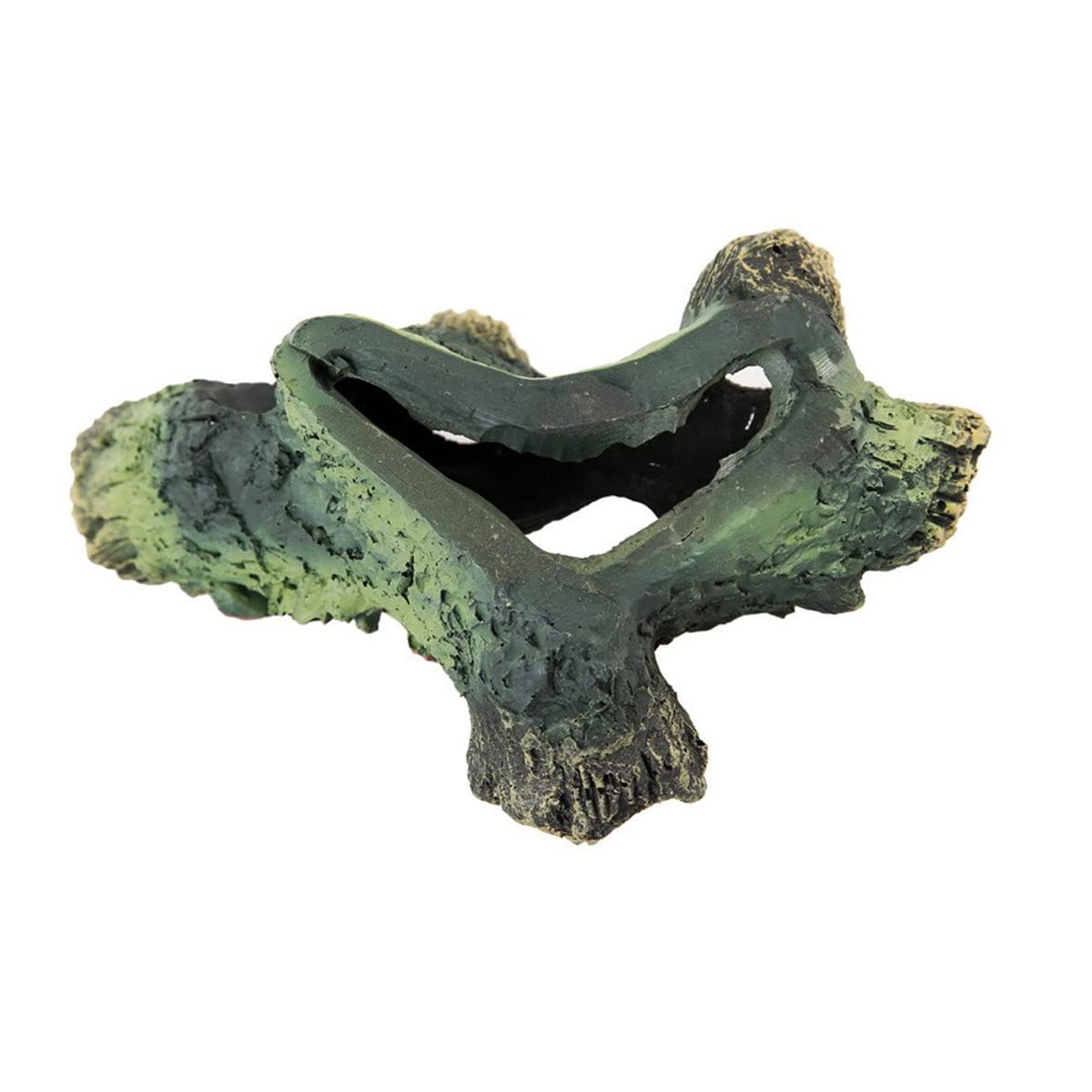 Decorazione per Acquari Grotte Rocciose, Decorazioni per Acquari in Resina, Simulazione di Paesaggi in Legno Decorativo per Gamberetti, Ciclidi, Nascondiglio di Pesci Betta,12x7x11cm