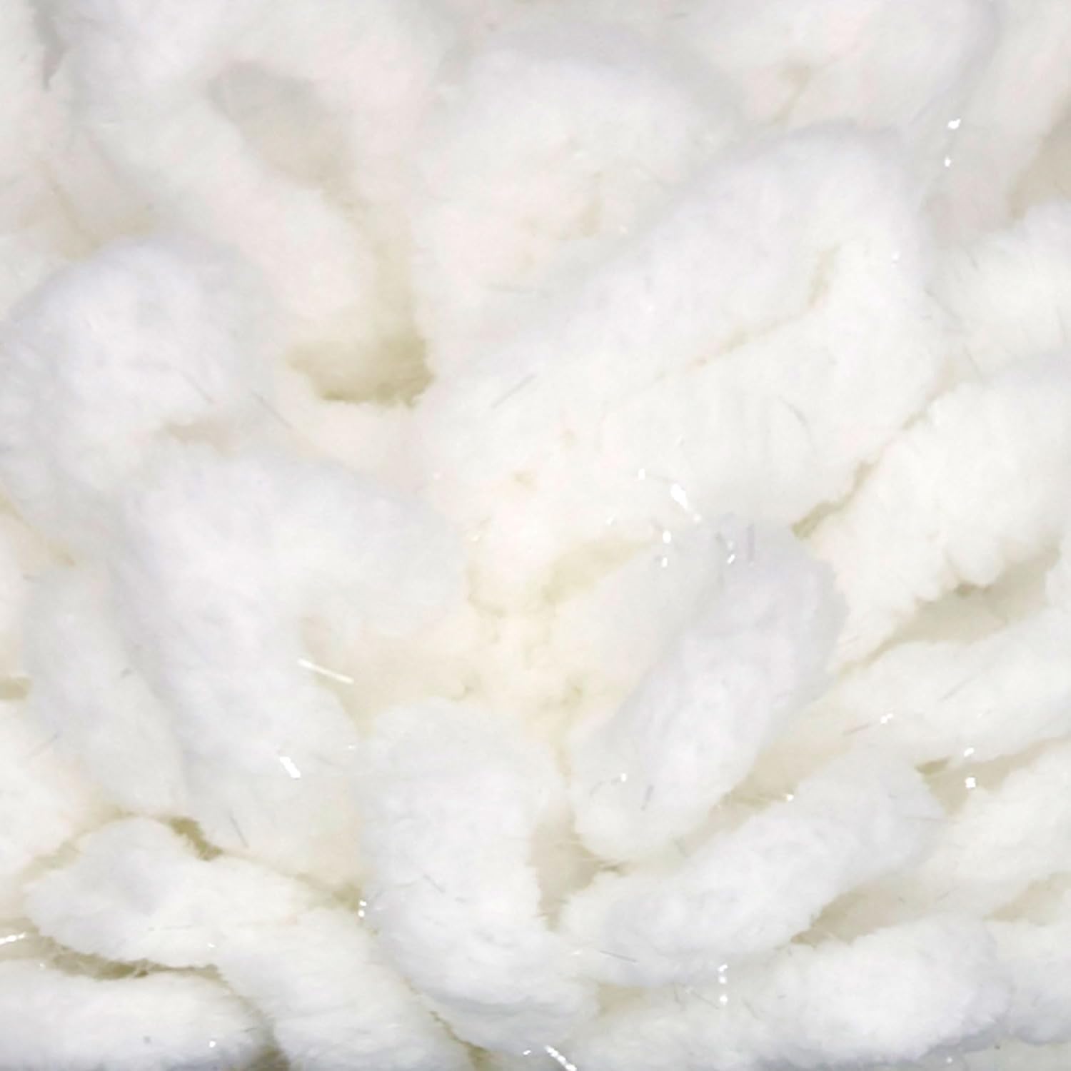 JubileeYarn Fun Finger Sparkle Loops Yarn - Polyester Jumbo Loop Yarn - 100g/Skein - White - 2 Skeins