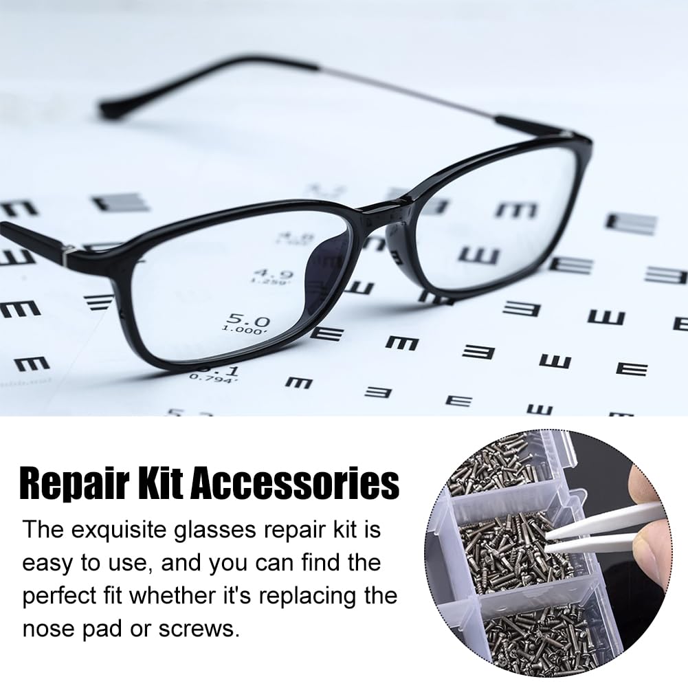 Drado Set Kit Riparazione Viti Occhiali Cacciavite Nasello Silicone Pinzette per Occhiali Da