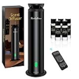 Waterless Scent Diffuser Starter Kit – 1000 Sq Ft Coverage, Suitable for Home & Hotel Series Diffuser, Includes 5 Scent Oils, Remote Control, Large Room Essential Oil Diffuser, Ultra Black