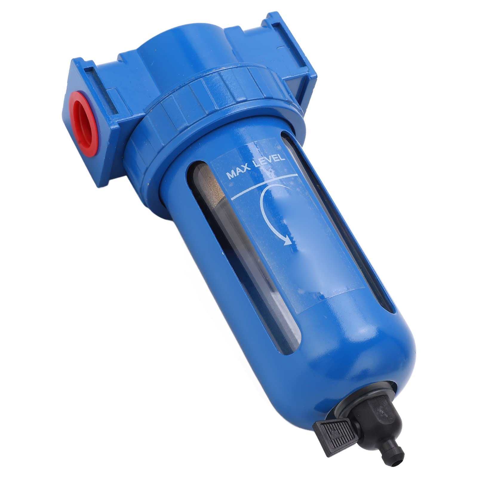 Valutato per pressione di esercizio da 0 a 145 psi, separatore d'acqua con filtro dell'aria compressa con porte NPT da 1/4 di pollice, alloggiamento in lega di zinco e acciaio (1/2"NPT)
