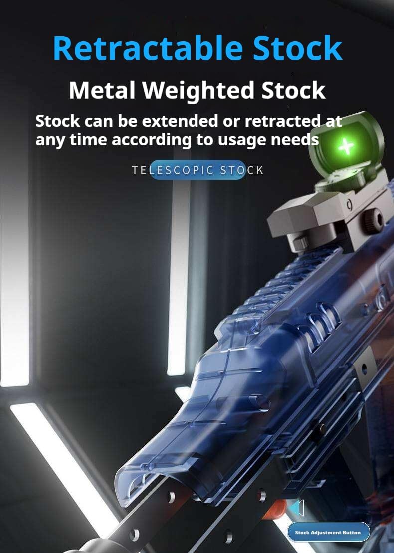 Huowu MK3 Electric Water Gun Toy for Kids - 2026 New Model with Flame Effect Electric Continuous Fire, 1000ml Rechargeable Water Blaster with Tactical Green Dot Sight, for Ages 3+ (Black, 2026)