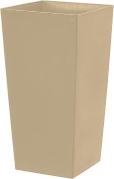 simpa 27L Large Square Milano Grande Planter Pot - TAUPE Single Pot - 51cm H x 26.5cm W x 26.5cm D