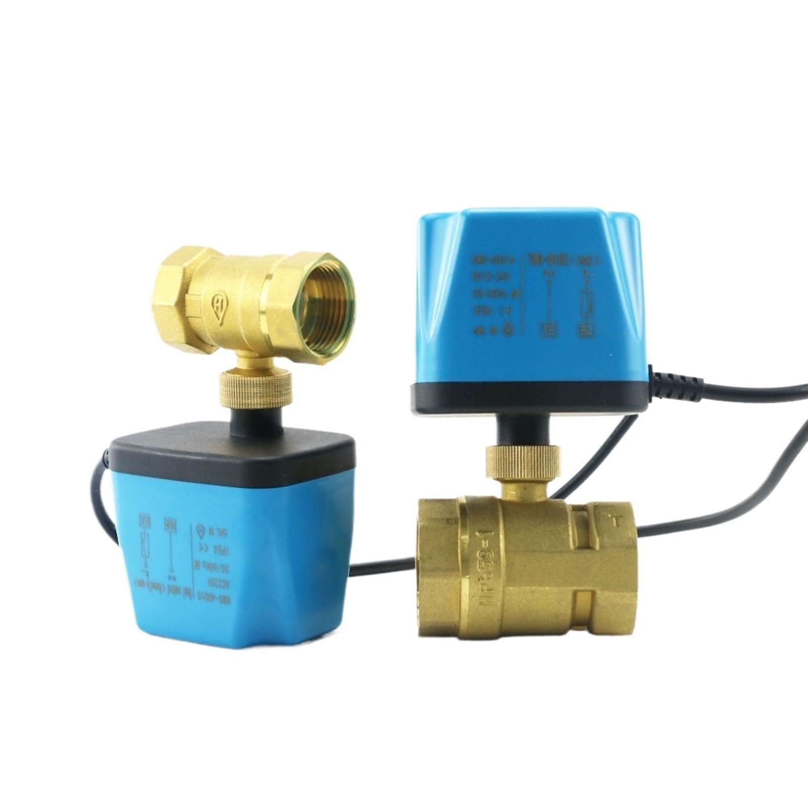 Vanne boisseau sphérique électrique DC12V 24V eau huile air DN40 laiton
