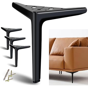 Furniture Feet Black 18 cm Metal Feet for Furniture Pack of 4 Modern DIY Short Cabinet Legs Metal Cabinet Feet for Furniture Dresser Sideboard Bedside Table Sofa Couch