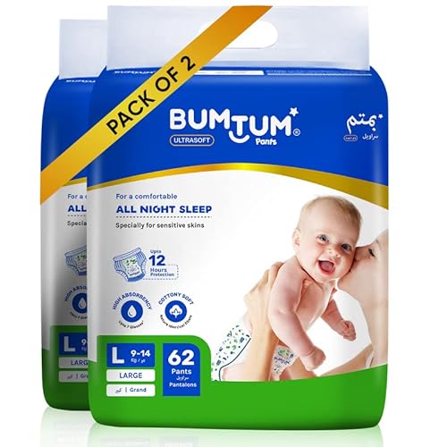 Bumtum Baby Diaper Pants, Double Leakage Protection,