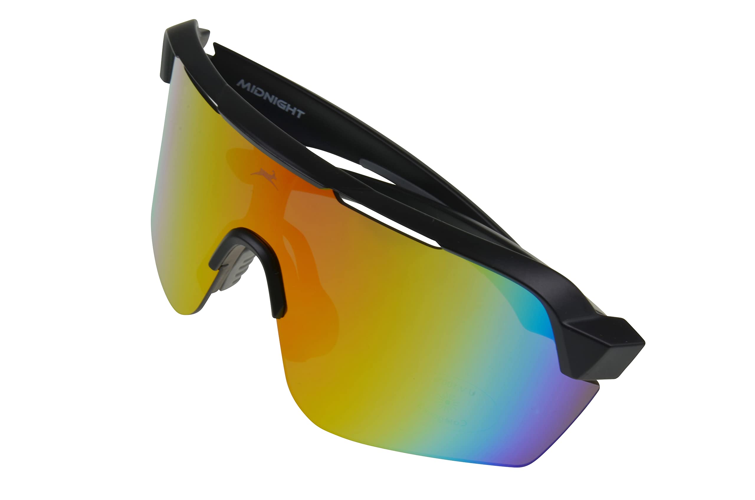 Gamswild WS7138 Occhiali da Sole Sportivi specchiata Unisex UV400 TR90 – Lente Monoblocco Antivento per Ciclismo, MTB, Running e Outdoor Uomo Donna – nero
