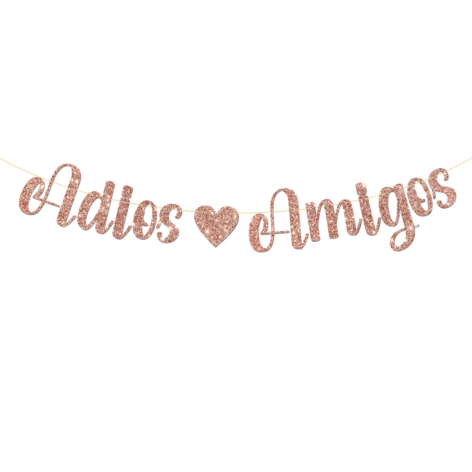 MonMon & Craft Adios Amigos Banner / Farewell Party Banner / Job Change / Going Away Last Day Party / Retirement Banner / Graduation Party Supplies Rose Gold Glitter