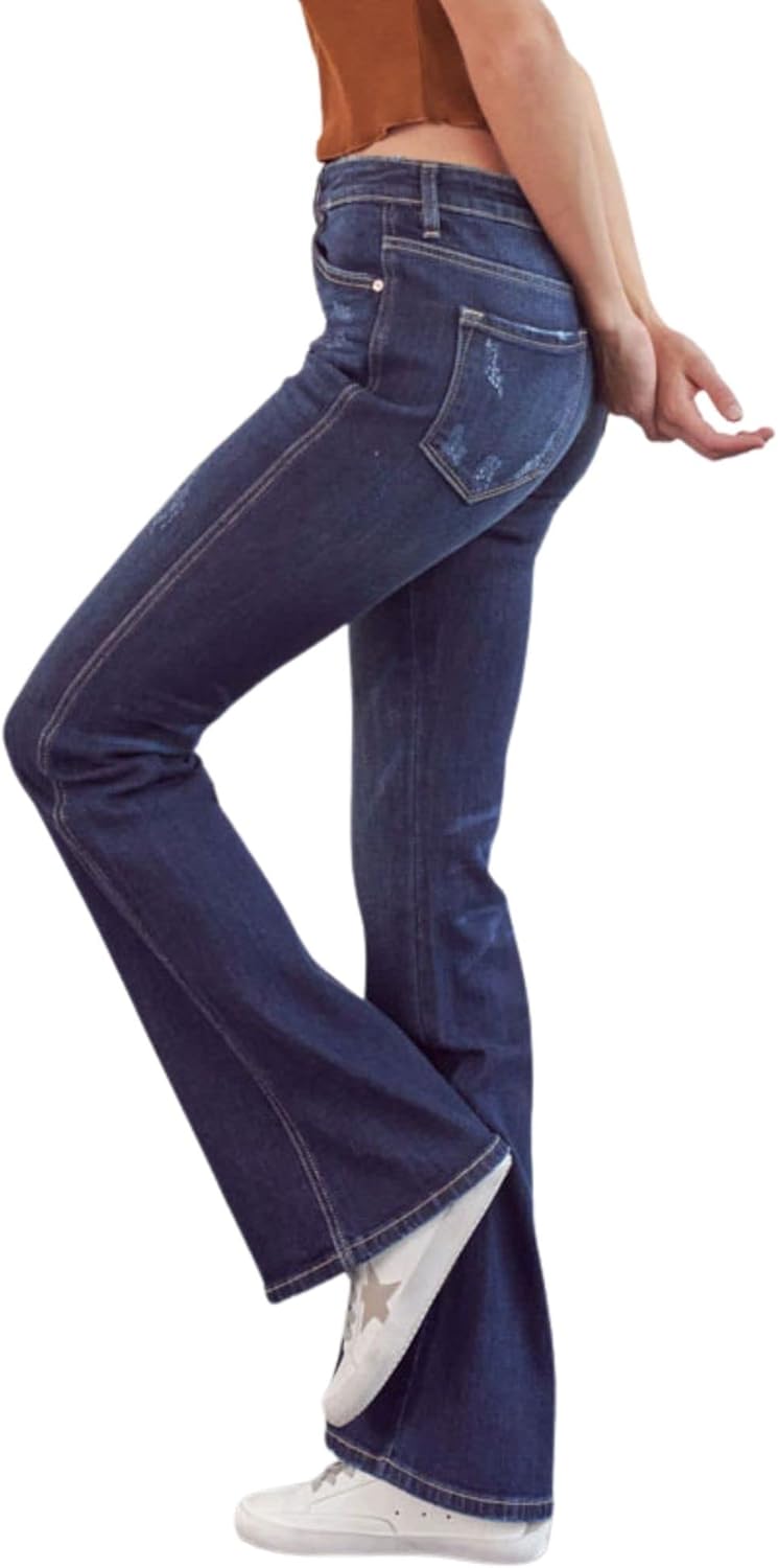 Kan Can Women's High Rise Flare Jeans - KC7340D - Image 4