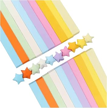 2700Pcs Origami Stars Paper Lucky Star Origami Star Paper Strips for Handmade Home Cards Gift, Party Decoration, Crafts Decoration Macarone 10 Colors