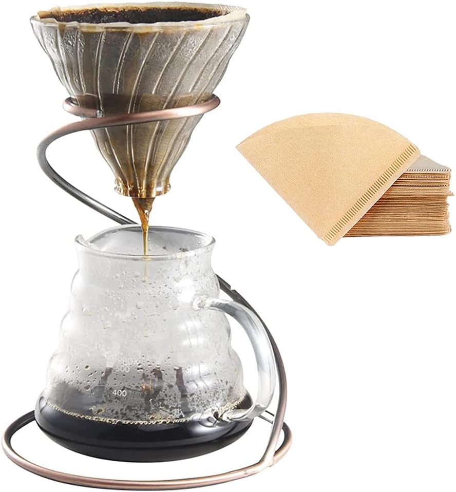 COFISUKI Pour Over Coffee Maker 20 OZ /600ML Glass Carafe