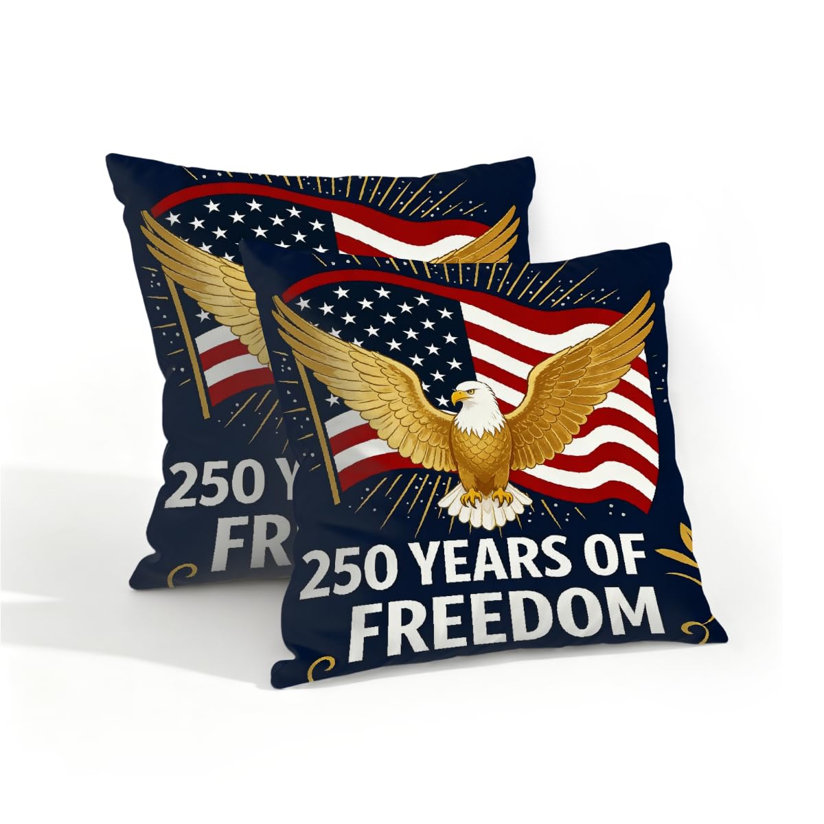Outdoor Pillow Covers Waterproof Pillowcases 16x16in Set of 2 250 Year Anniversary of Freedom Eagle Decorative Throw Cushion Case for Couch Sofa Garden Patio Furniture