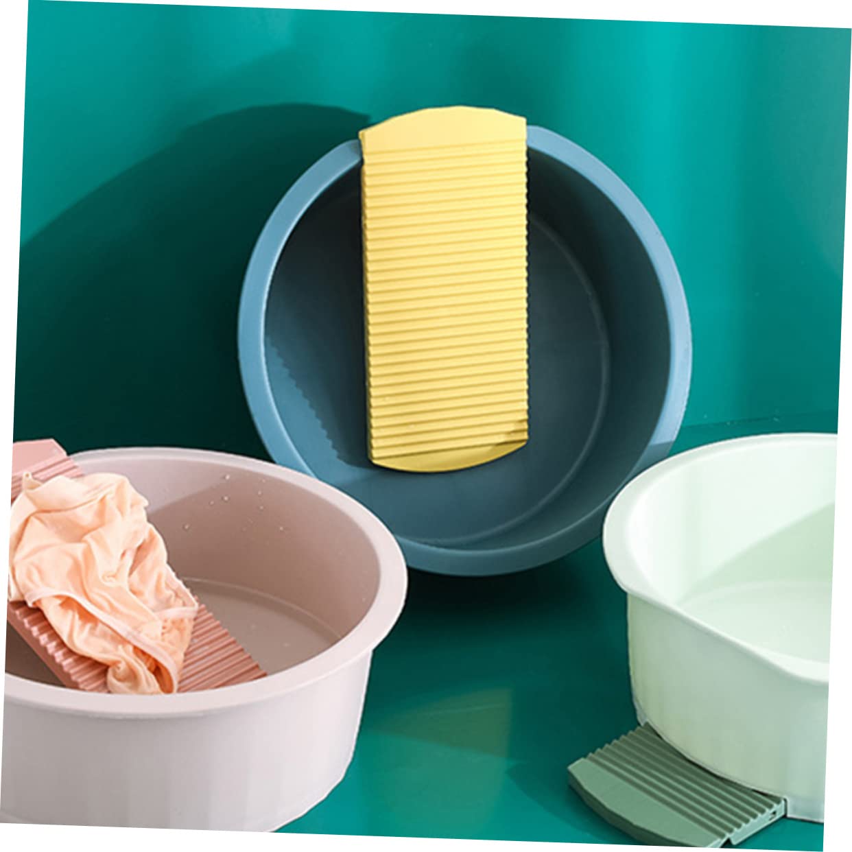 Babykleidung Waschbecken Waschbrett aus Robustem Pp Kunststoff Blau Inklusive Waschwanne und Integrierter Waschbrettfläche zum Handwaschen von Neugeborenen und Säuglingskleidung