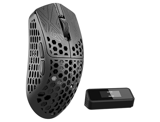 ARBITER Akitsu 8K Carbon Fiber Composite Gaming Mouse - Ultra-Light 38g, Wireless, 26k DPI, USB-C Fast Charging, 60Hr Battery Life, 8k Polling Rate, PIXART 3395 Sensor, LCD Display