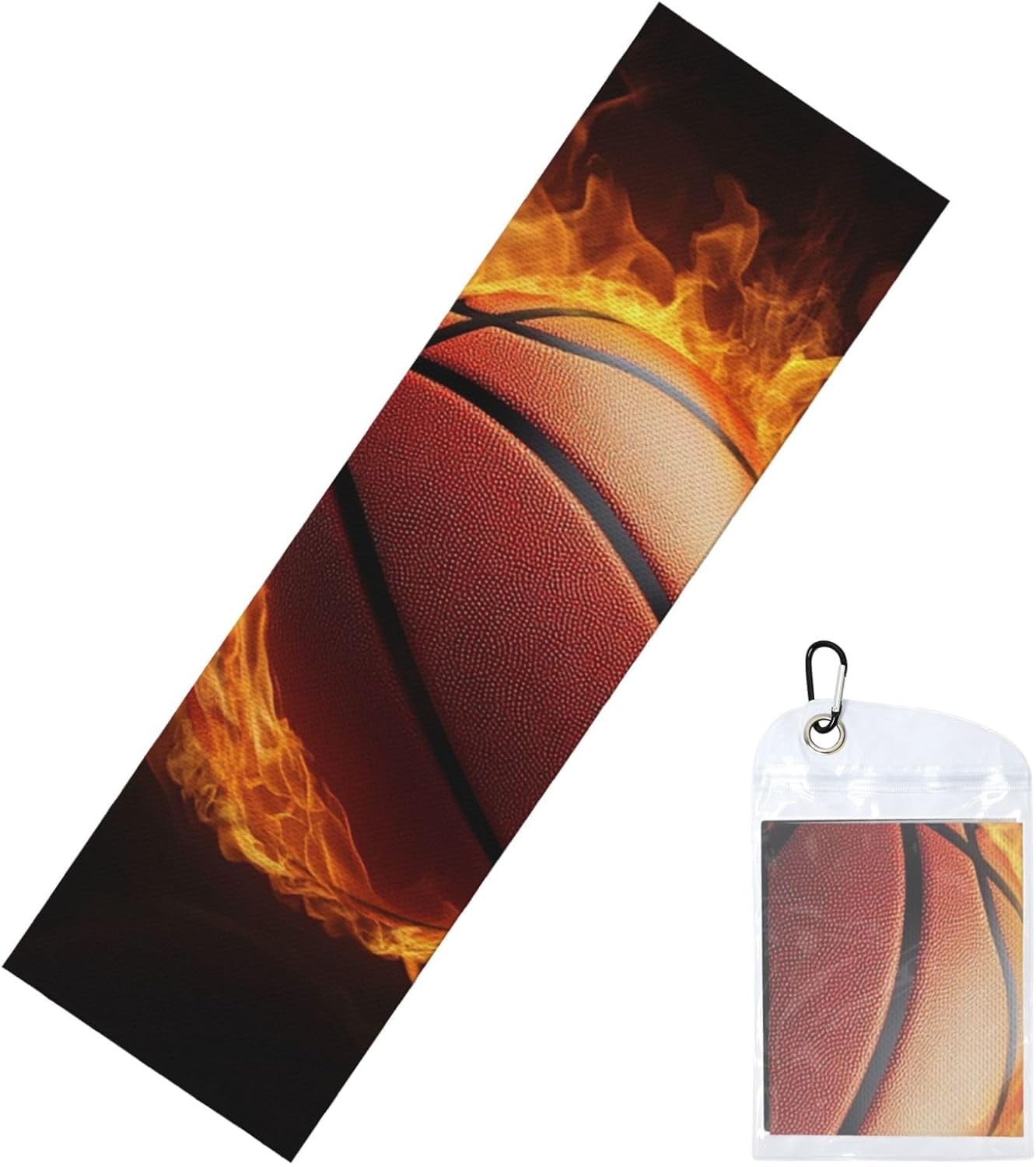 Cooling Towels (40″x12″) Soft Breathable Gym Towels with Waterproof Bag Cooling Neck Wraps for Hot Weather Basketball On Fire Sweat Towel Microfiber Chilly Towel for Yoga Sport Running Workout